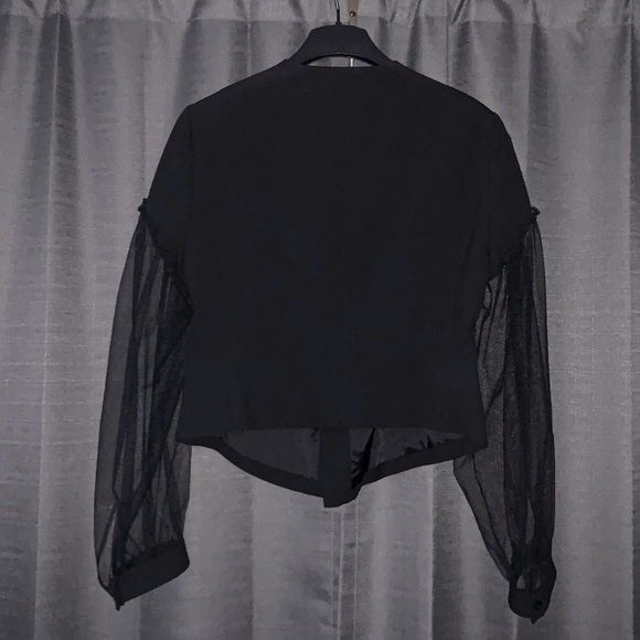 Cropped jacket with tulle sleeves - Picture 2 of 4